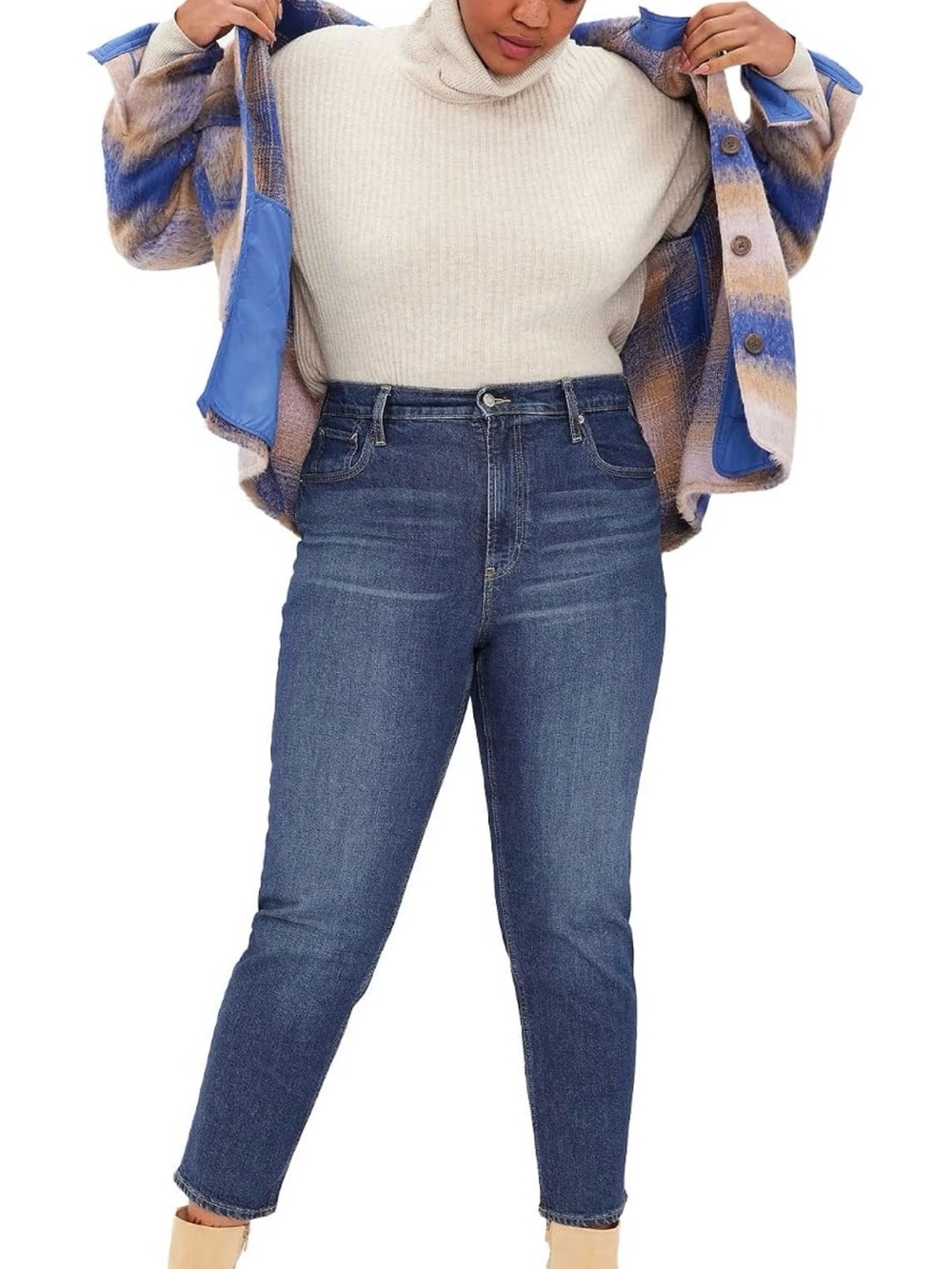 GAP Straight Leg Jeans in Dark Blue Wash